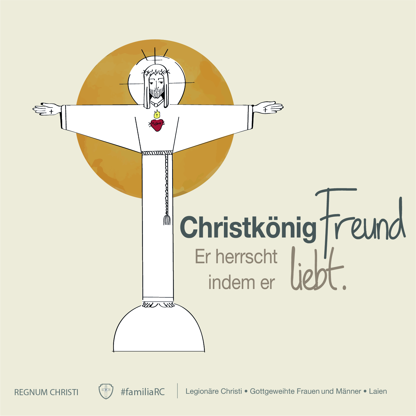 Symbolbild zum Christkönigssonntag 2021 im Regnum Christi weltweit. 