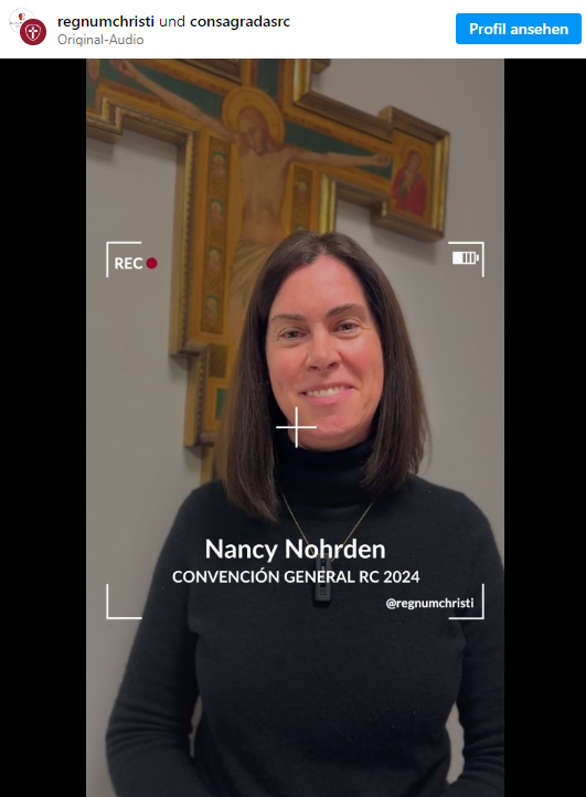 Video-Botschaft von Nancy Nohrden als Instagram-Reel (auf Spanisch).